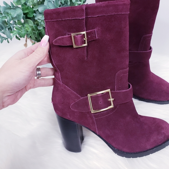 Jimmy Choo Dart buckle biker boots in red - Picture 6 of 8